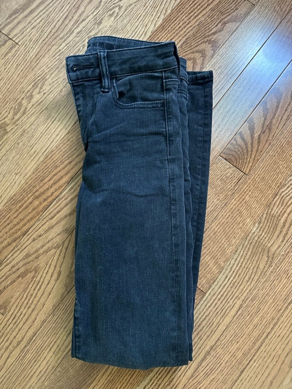 Womens American Eagle Next Level High-Waisted Skinny Jeans - Washed Black